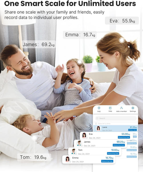 Bluetooth Weighing Scales, BMI, Body Fat Analyser Digital Smart Bathroom Scales with Smartphone App