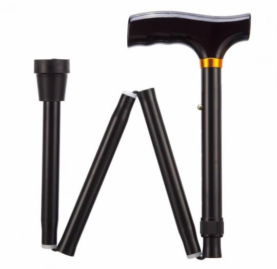 Black Foldable Walking Stick Mobility Aid