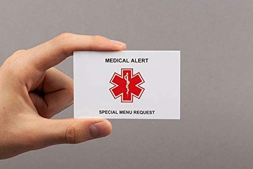 Bariatric Patient Special Menu Restaurant Request Card for Gastric Bypass Sleeve Band Plastic (2 x Cards)