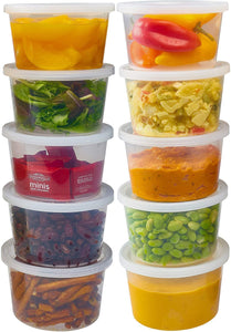 10 PACK Stackable Meal Prep Containers - BPA Free, Dishwasher Safe, Freezable for Bariatric Surgery