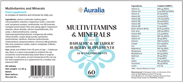 Auralia Bariatric Multivitamin & Minerals (2-Month Supply)