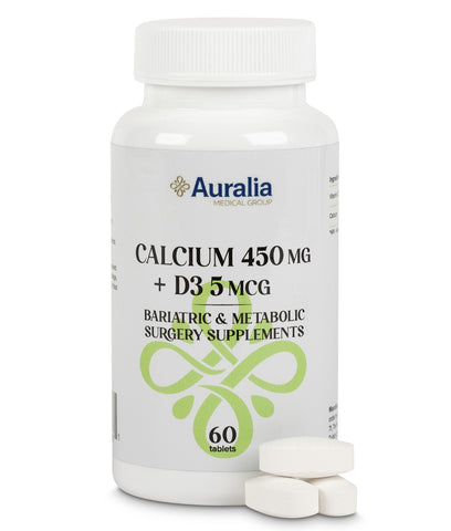 Auralia Bariatric Calcium 450mg + Vit D3 5mcg Supplement (2-Month Supply)