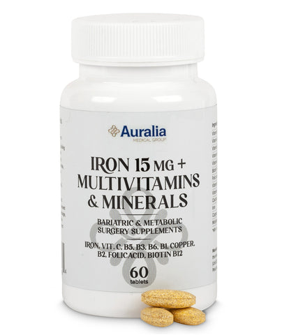 Auralia Bariatric Iron 15mg + Added Vitamins & Minerals (2-Month Supply)